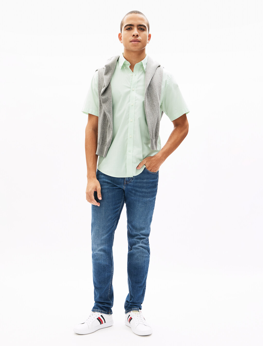 Oxford Short Sleeve Shirt, Opal Green, hi-res