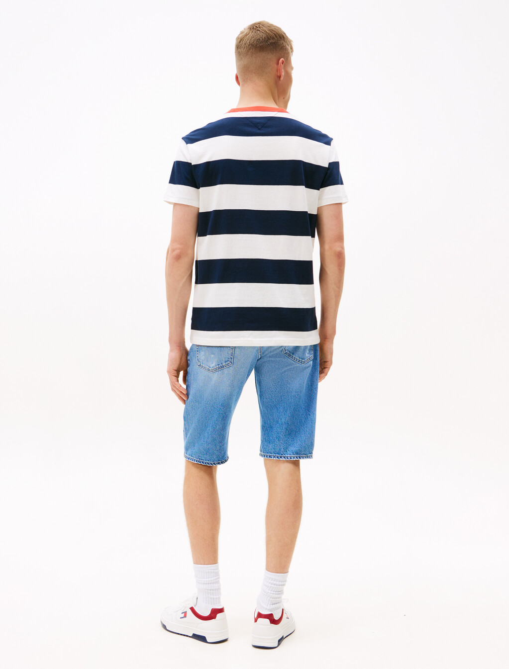Bold Stripe T-Shirt, Dark Night Navy / Ecru, hi-res