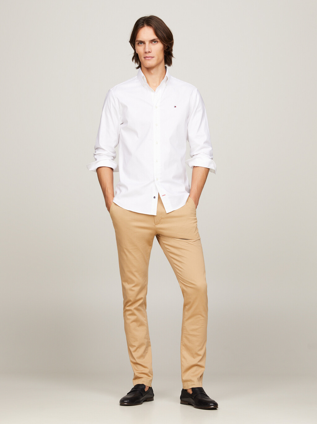 TH Flex 常規版型牛津襯衫, White, hi-res