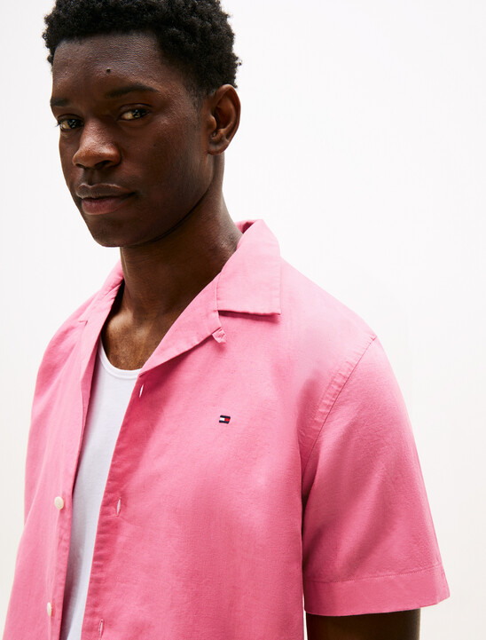 Linen Blend Short Sleeve Shirt