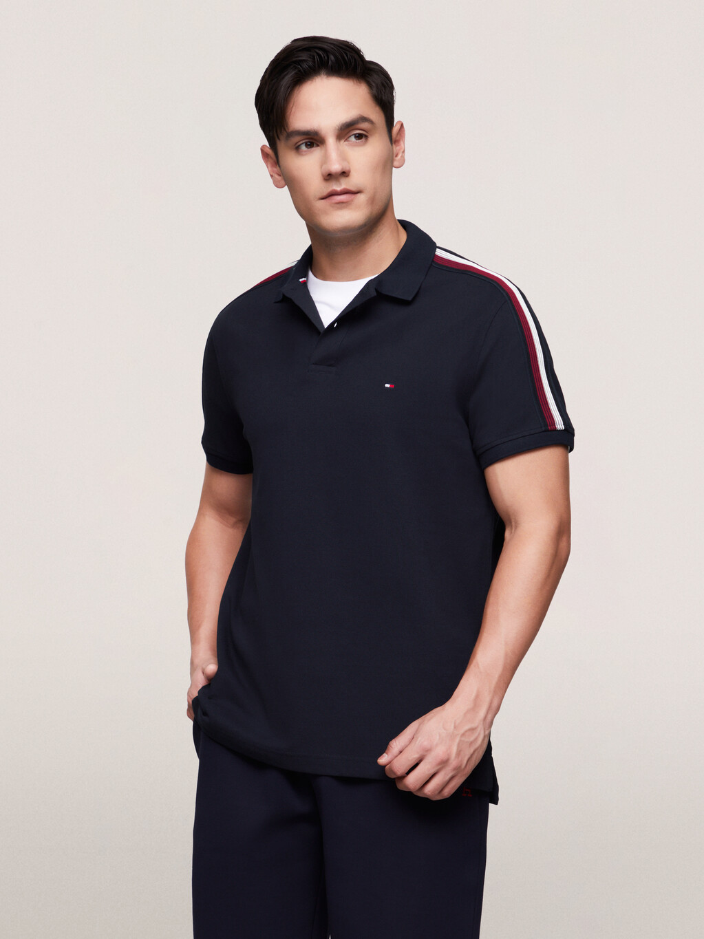 Shadow Global Stripe Regular Polo, Desert Sky, hi-res