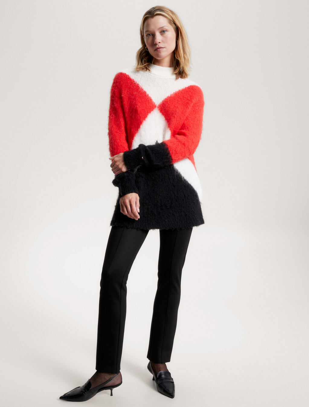Argyle Color Block Alpaca Sweater, Argyle Fireworks, hi-res