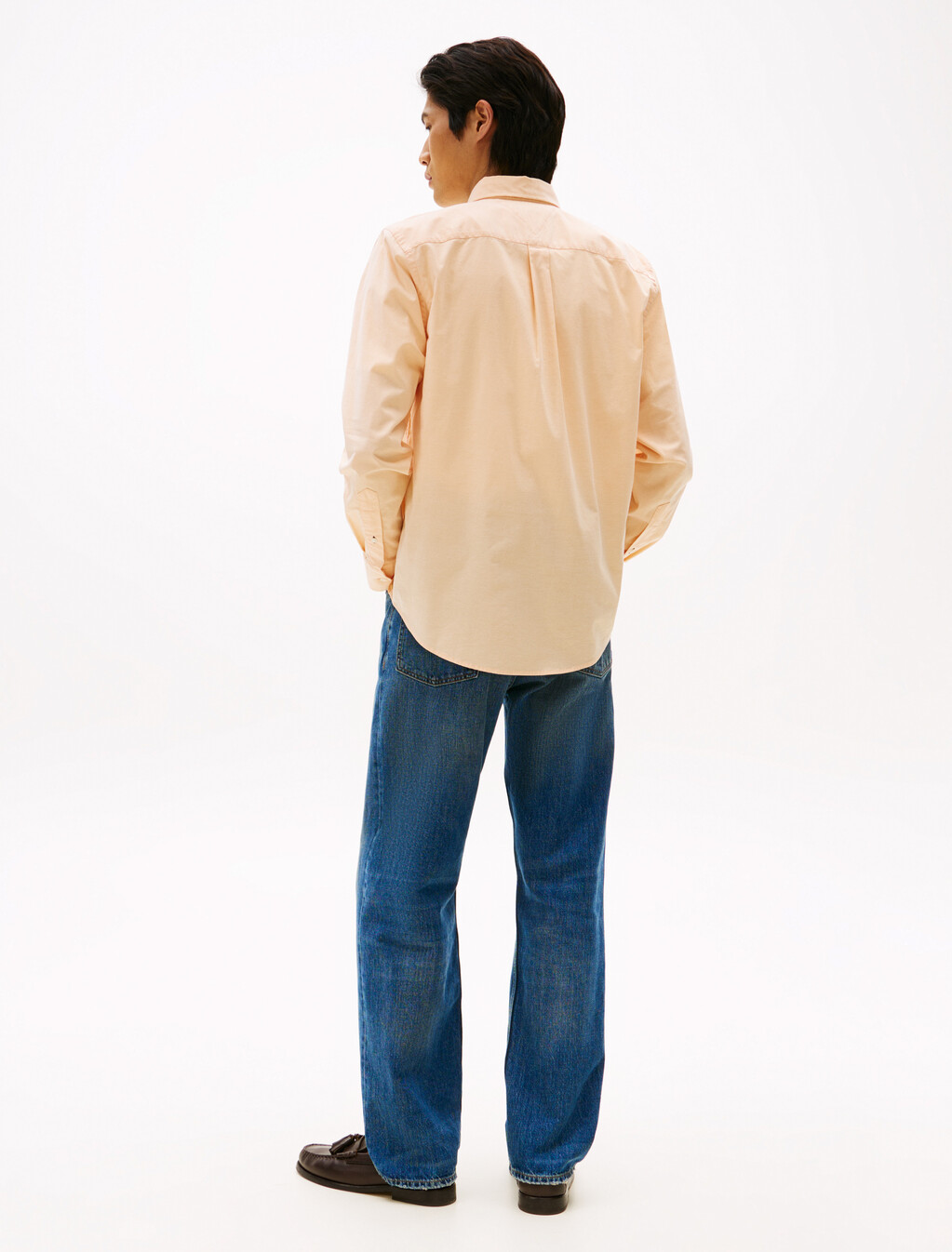 Asia Fit Lightweight Solid Oxford Shirt, Valencia Orange, hi-res