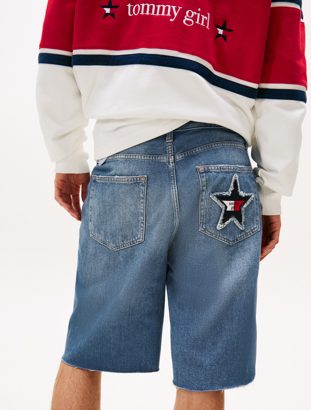 Tommy Girl Relaxed Denim Shorts, Indigo Wash, hi-res