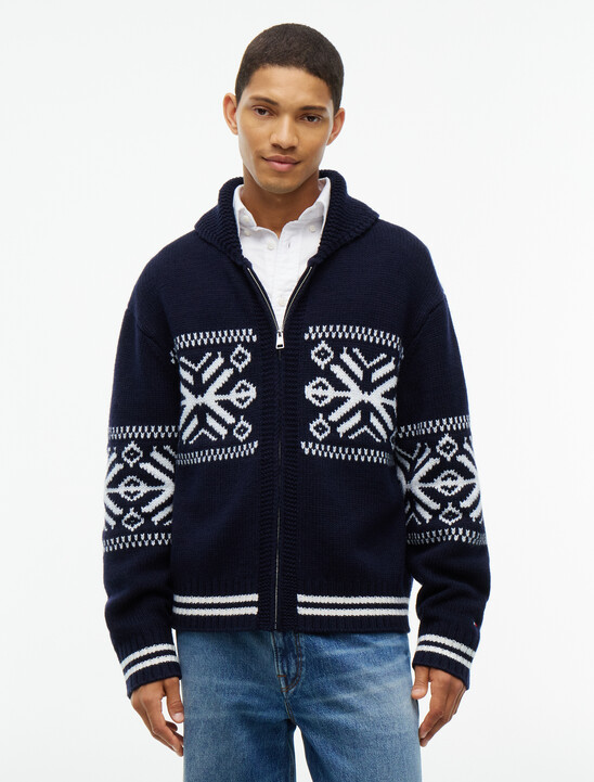 Fair Isle Wool Blend Varsity Jacket