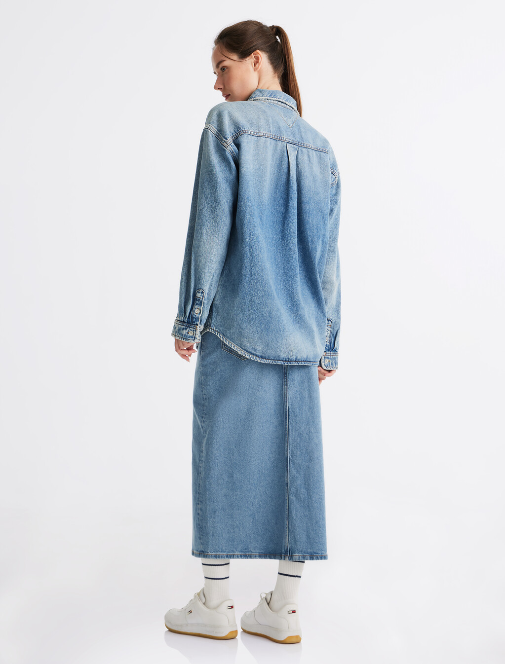 Relaxed Denim Overshirt, Denim Medium, hi-res