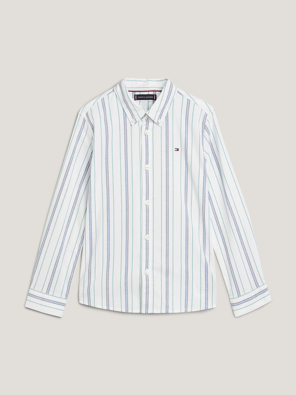 Stripe Oversized Fit Oxford Shirt, Calico/Rwb Stripe, hi-res