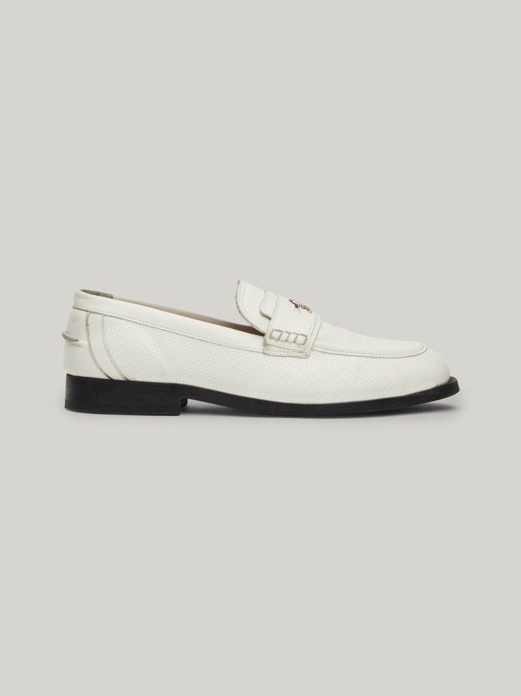 Crest Classics Perforated Leather Loafers, Ecru, hi-res