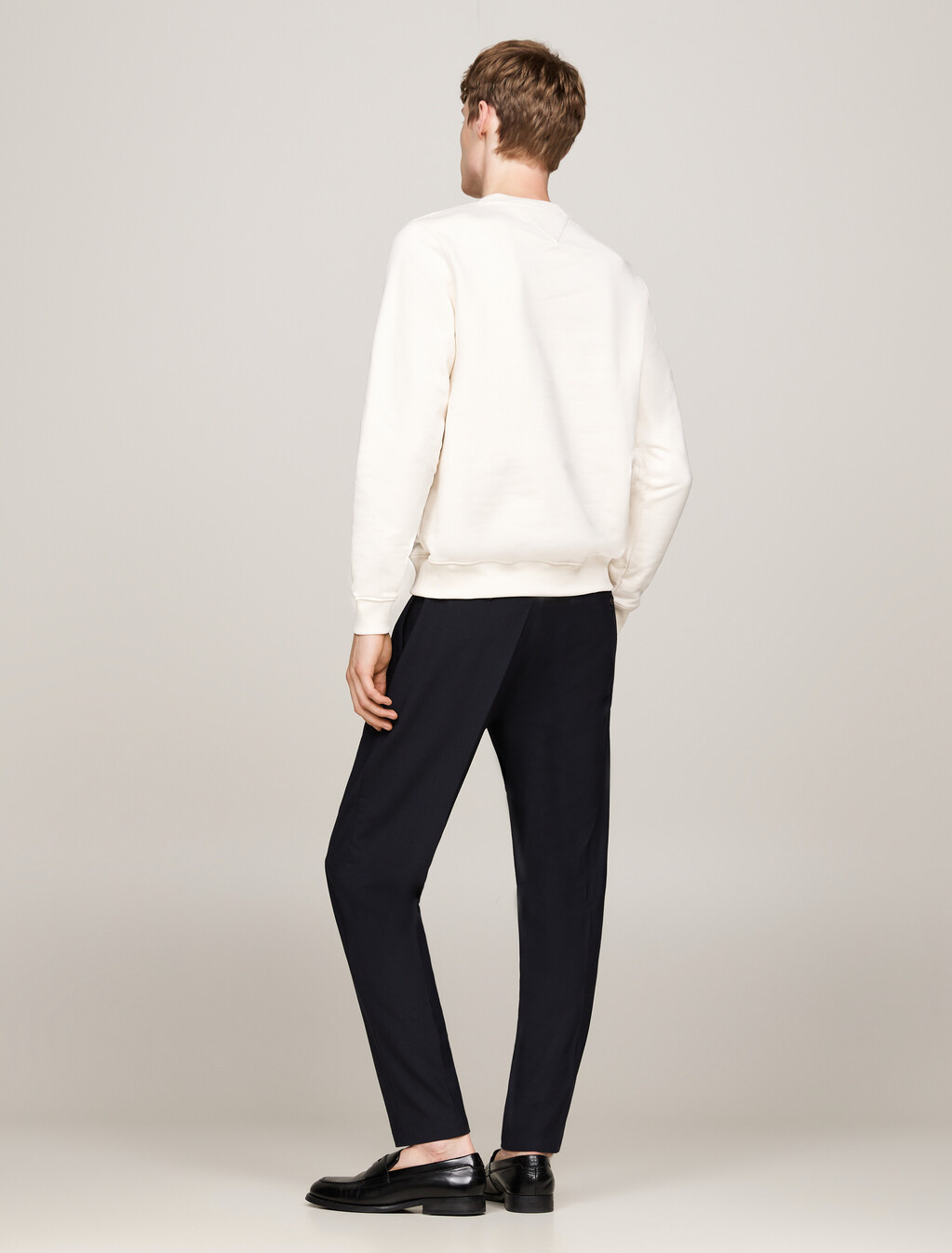 Vertical Flag Embroidery Sweatshirt, Ivory Petal, hi-res