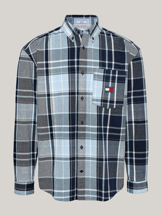 Logo Brushed Flannel Relaxed Shirt