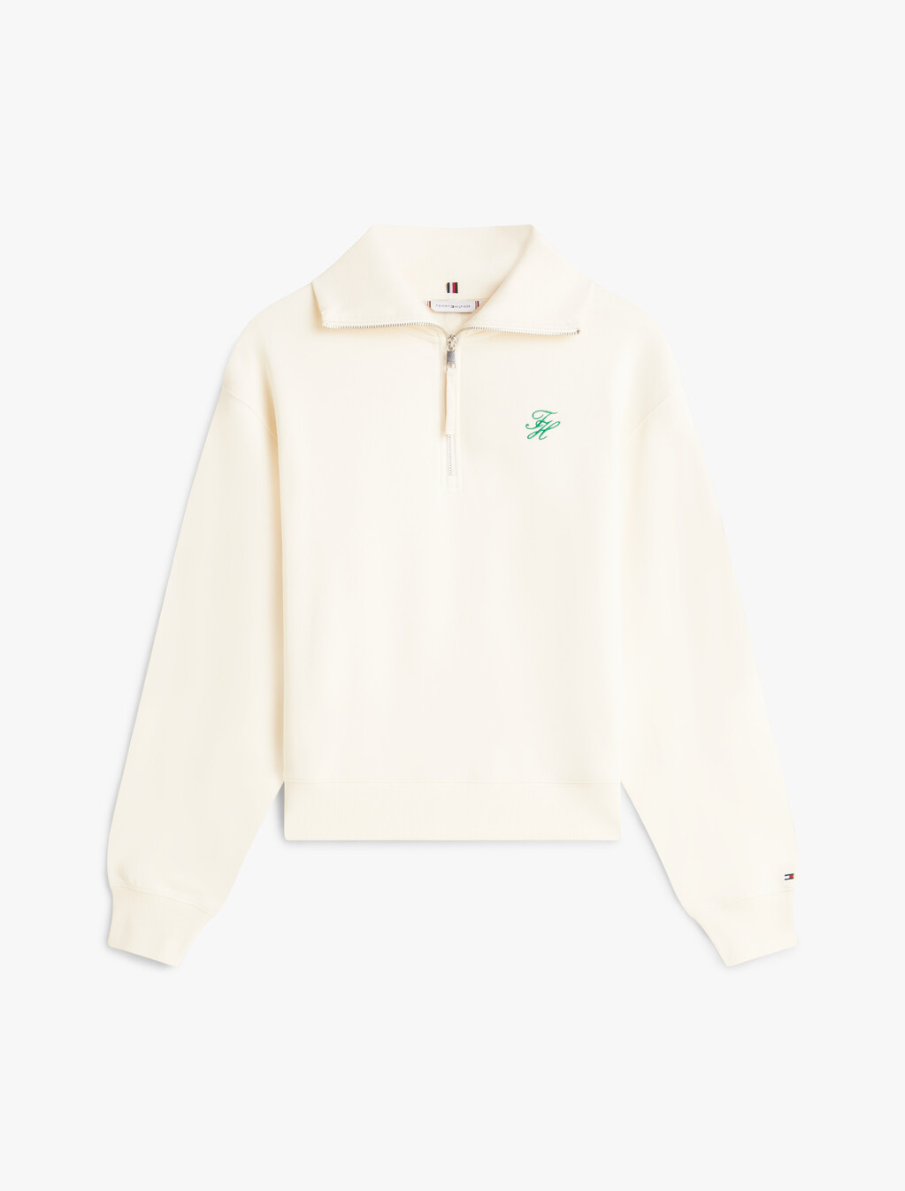 Logo Embroidery Terry Half-Zip Jumper, Calico, hi-res