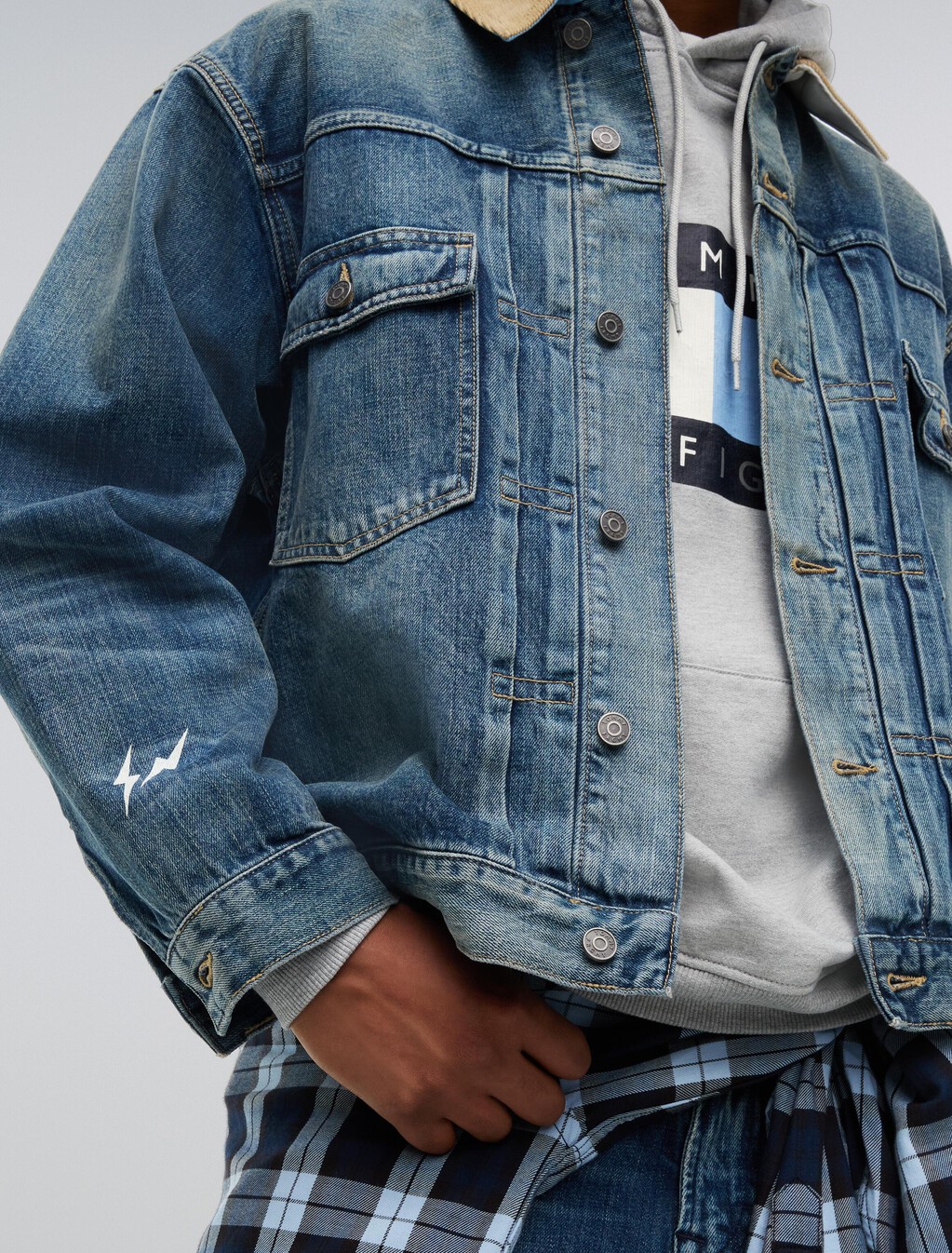 卡車款牛仔外套, Mid Wash Denim, hi-res
