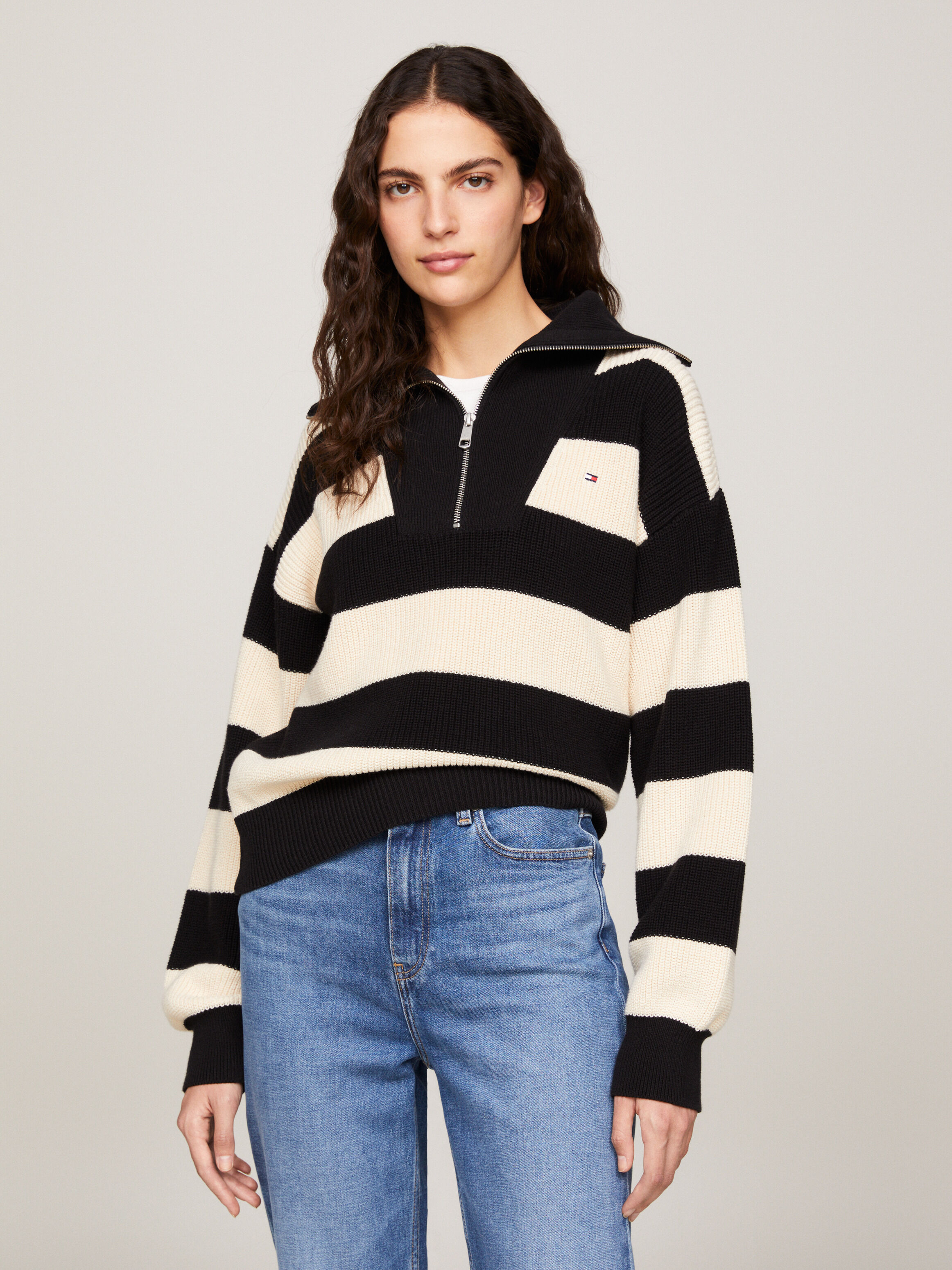 Cardigan Stitch Half Zip Jumper black Tommy Hilfiger