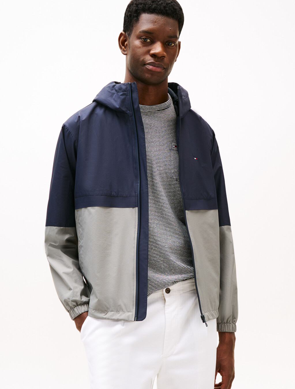 Color Block Hooded Jacket, Desert Sky, hi-res