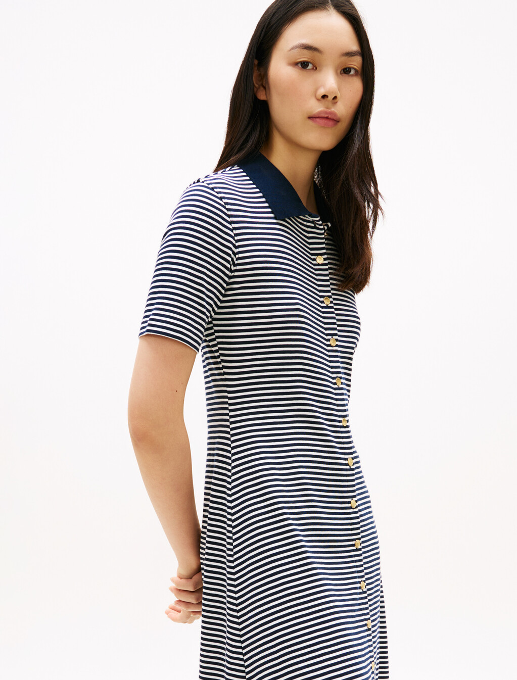 Asia Fit Fit & Flare Midi Dress, Small Brt Stp Dark Night  / Ecru, hi-res