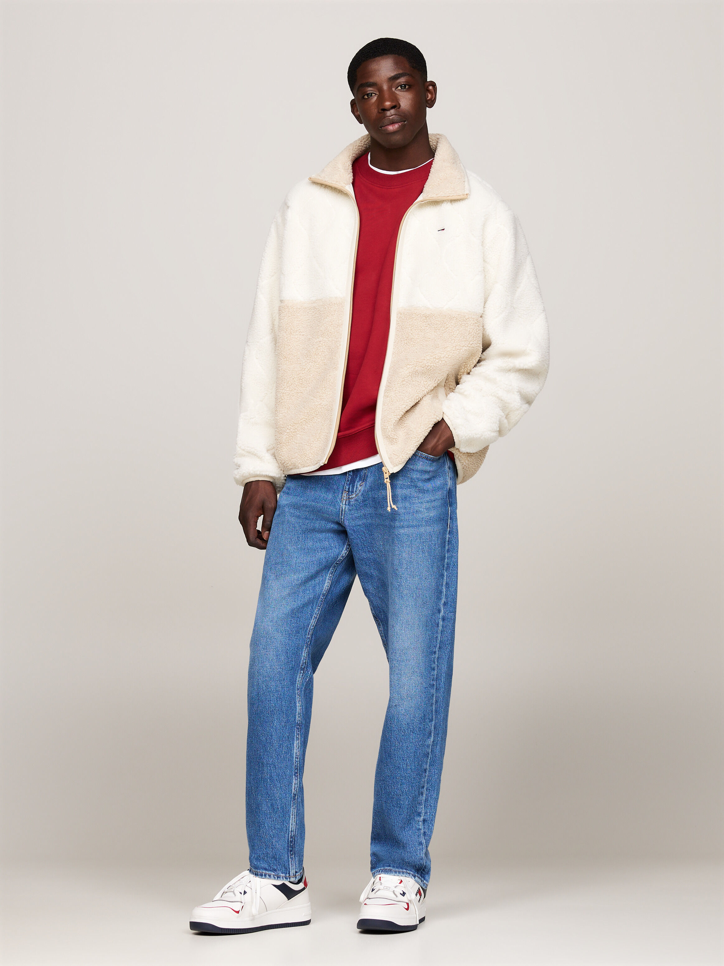 Relaxed Teddy Fleece Jacket natural Tommy Hilfiger Hong Kong