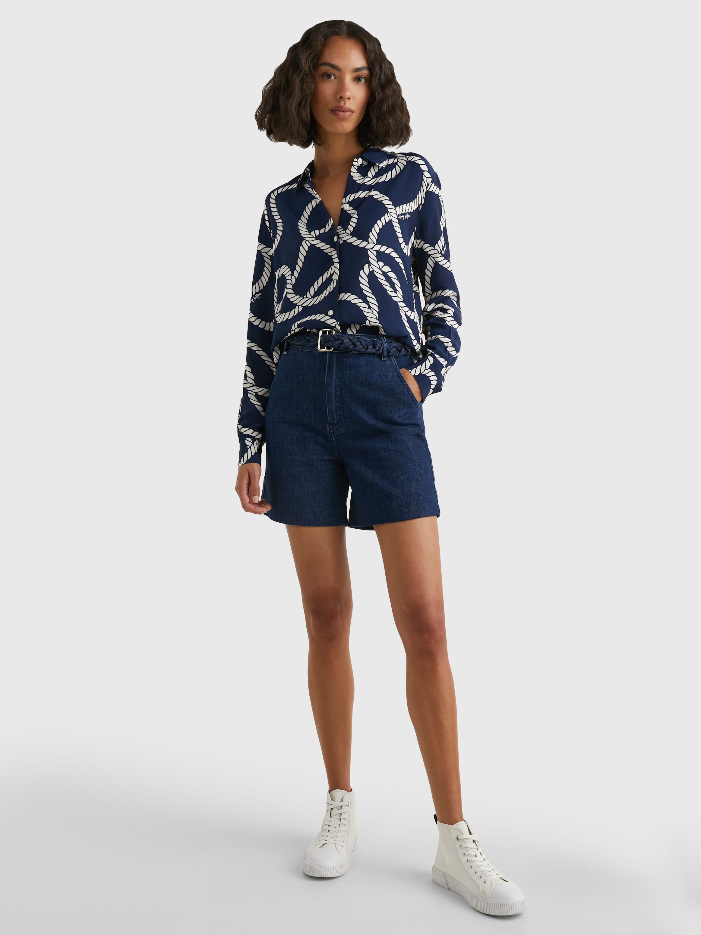 High Rise Flared Denim Shorts blue Tommy Hilfiger Hong Kong