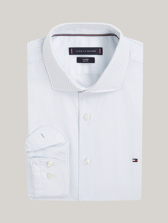 Micro Dot Print Regular Fit Shirt