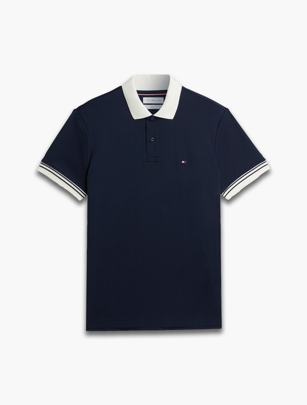 Regular Fit Interlock Contrast Polo Shirt, Navy Blue, hi-res