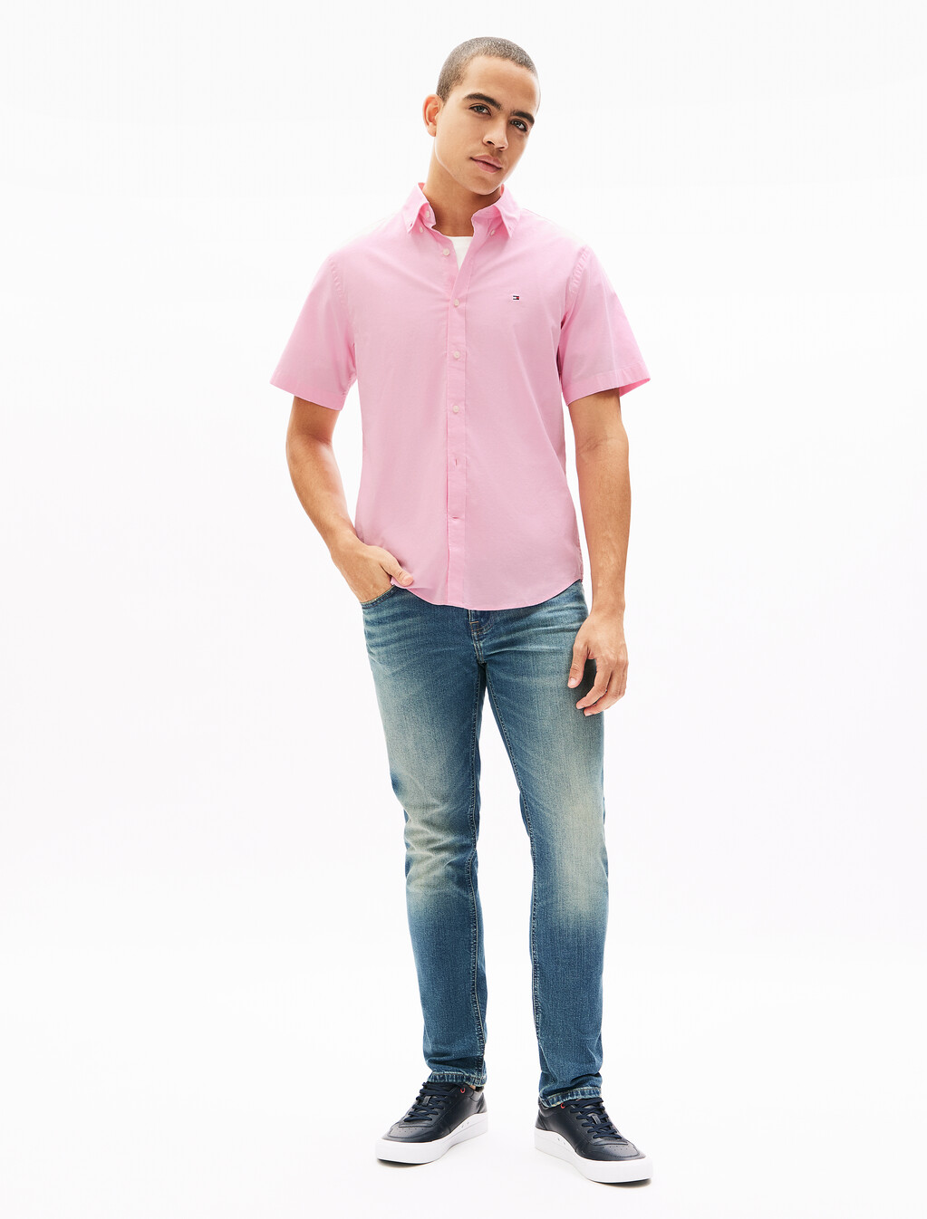 Oxford Short Sleeve Shirt, Rose Petal, hi-res