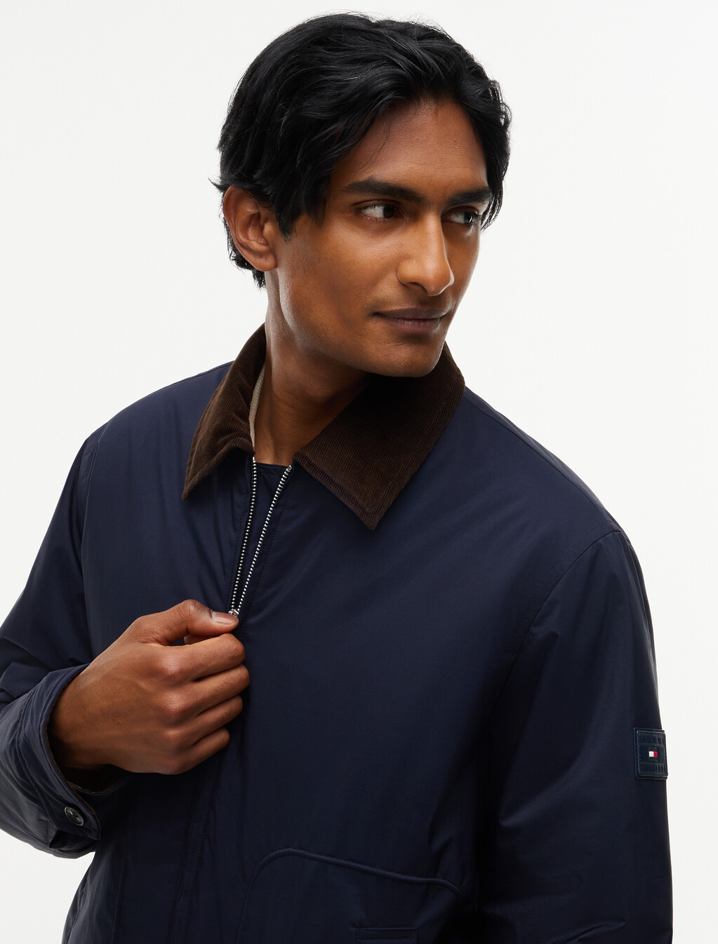 Padded Ripstop Zip-Thru Ivy Jacket, Navy Blue, hi-res