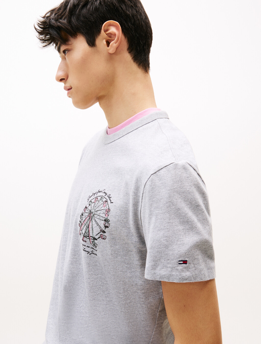 Novelty Fair Print T-Shirt, Grey Htr, hi-res