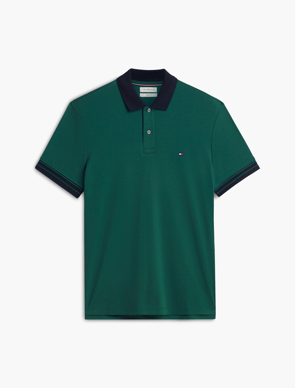 Regular Fit Interlock Contrast Polo Shirt, Ornamental Green, hi-res