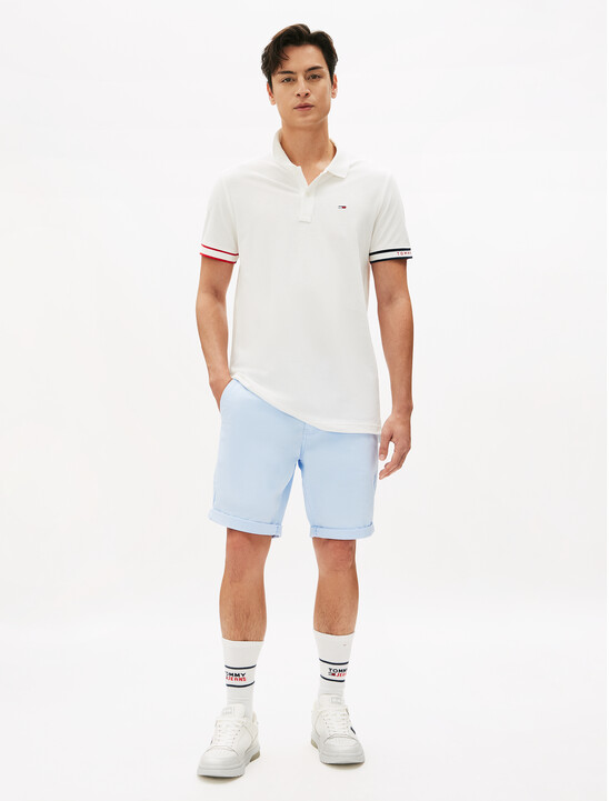 旗幟袖口修身 Polo 衫