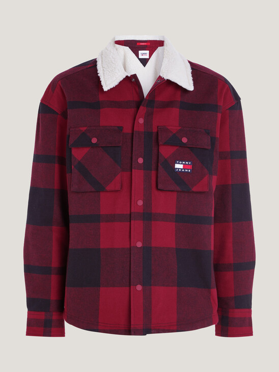 Sherpa Lined Casual Fit Check Overshirt