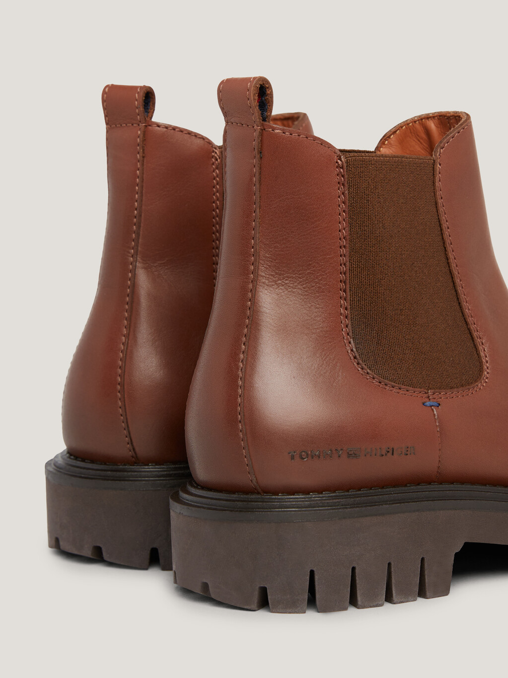 Premium Leather Cleat Chelsea Boots, Winter Cognac, hi-res