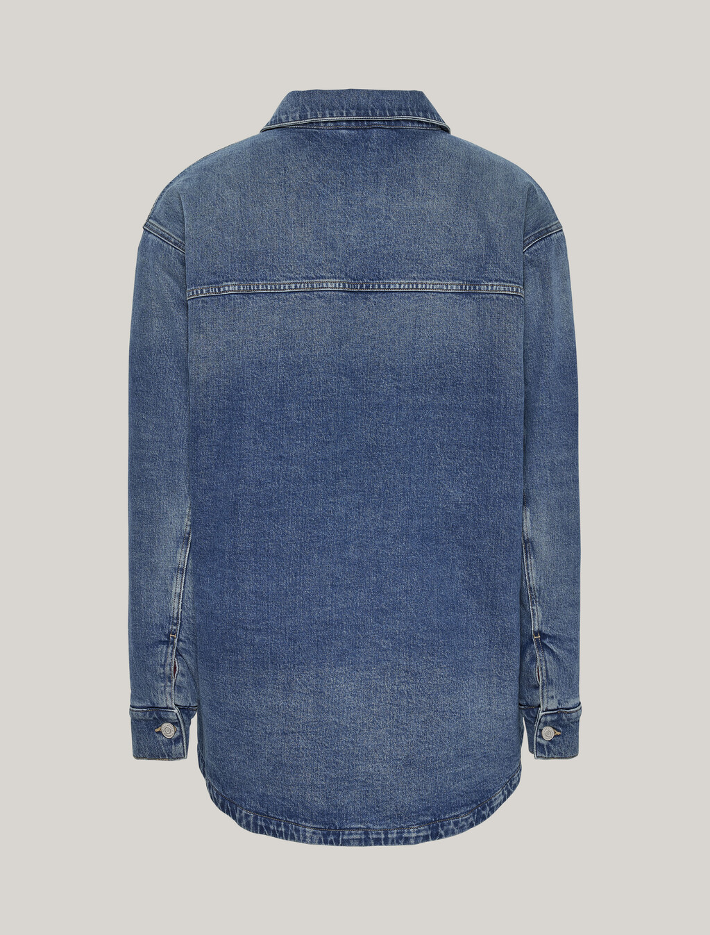 Aiden 復古風牛仔襯衫式外套, Denim Medium, hi-res
