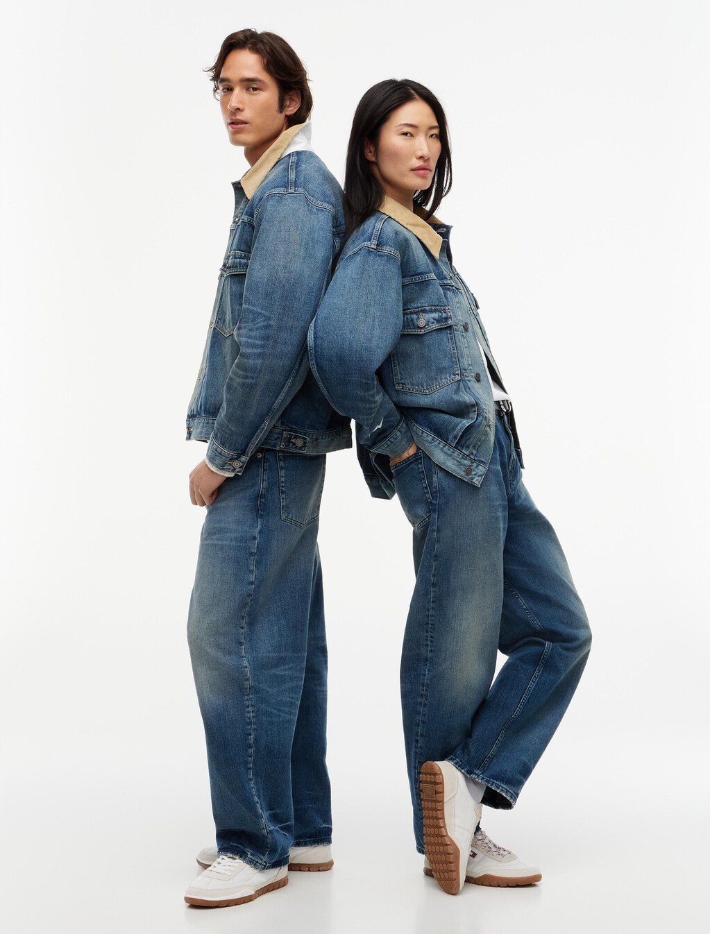 寬版牛仔褲, Mid Wash Denim, hi-res