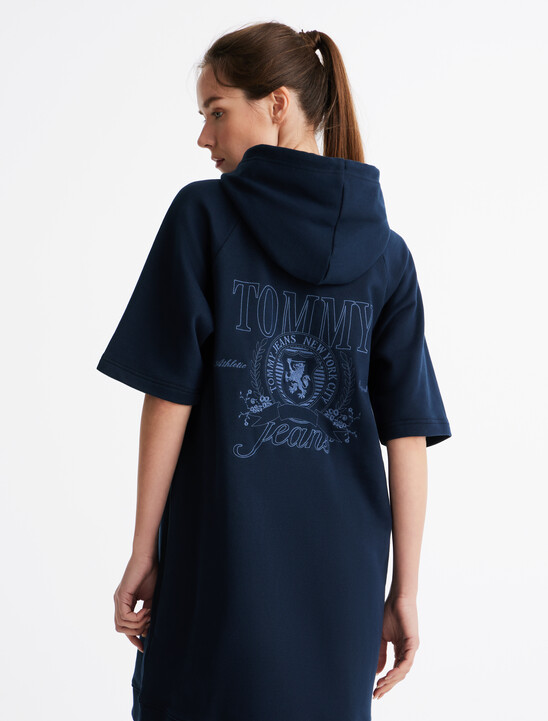 Crest Hoodie Dress, Dark Night Navy Crest Hoodie Dress