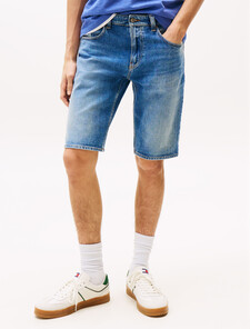 Ronnie 褪色修身牛仔短褲, Denim Medium, hi-res