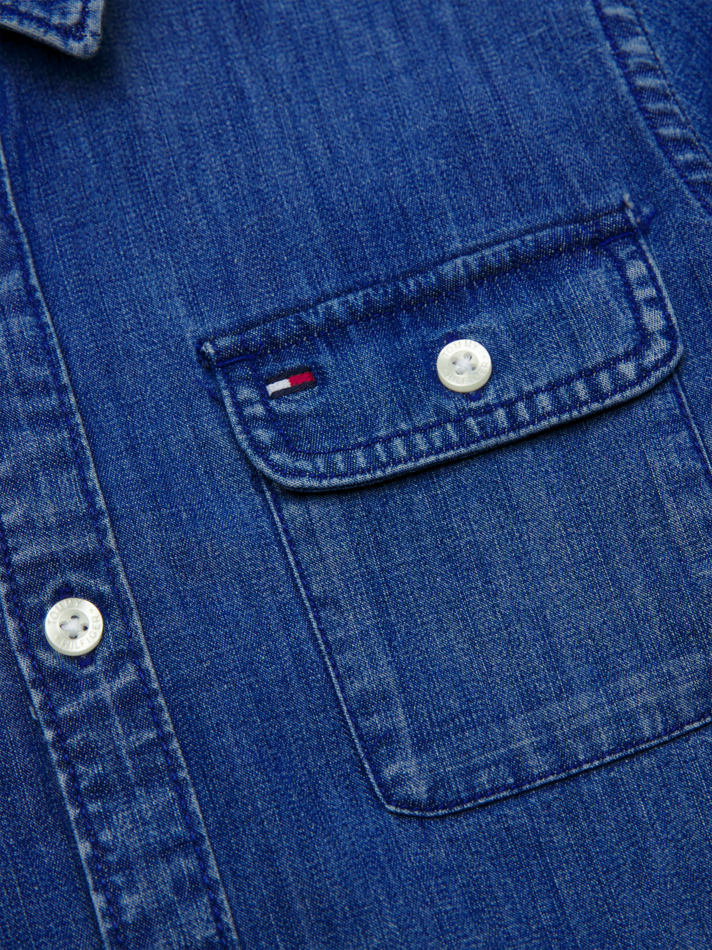 Essential Chest Pocket Archive Denim Shirt blue Tommy Hilfiger Hong Kong