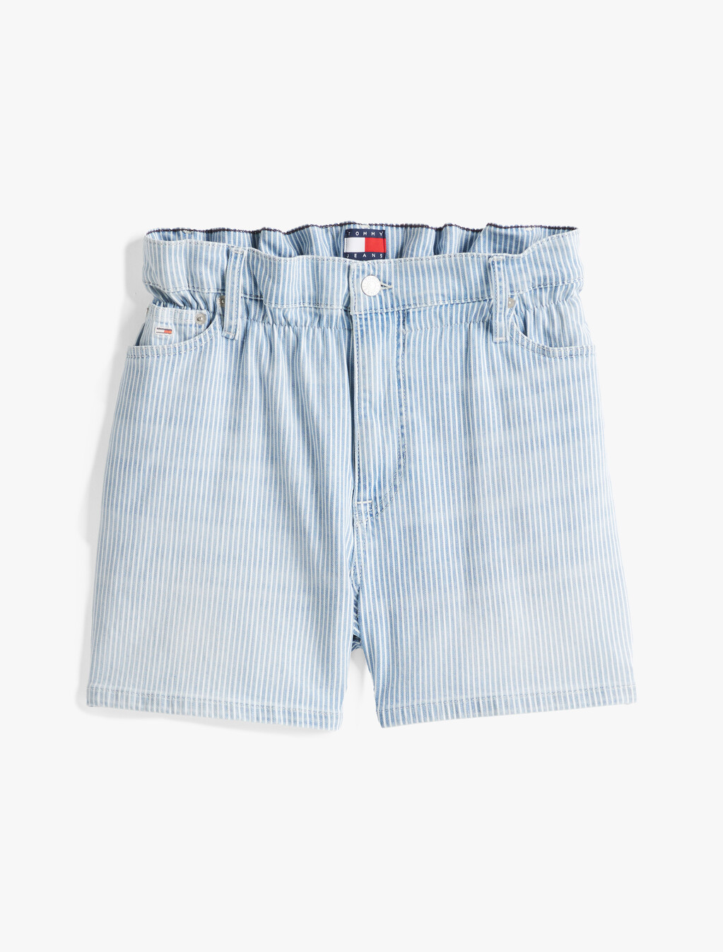 Loose Paperbag Denim Shorts, Denim Medium, hi-res