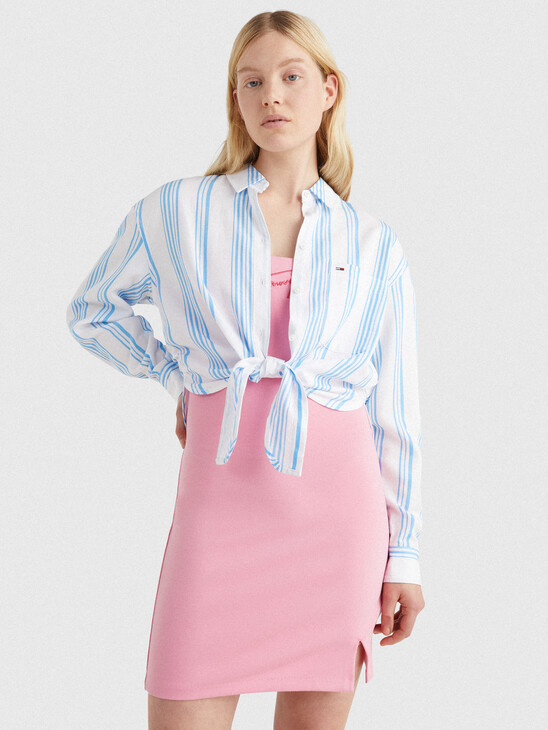 TIE-FRONT STRIPE SHIRT TIE-FRONT STRIPE SHIRT