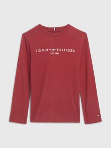 ESSENTIAL ORGANIC COTTON LONG SLEEVE T-SHIRT, Rouge, hi-res