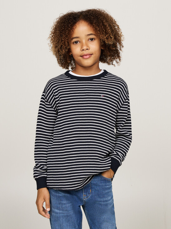 Waffle Knit Long Sleeve T-Shirt