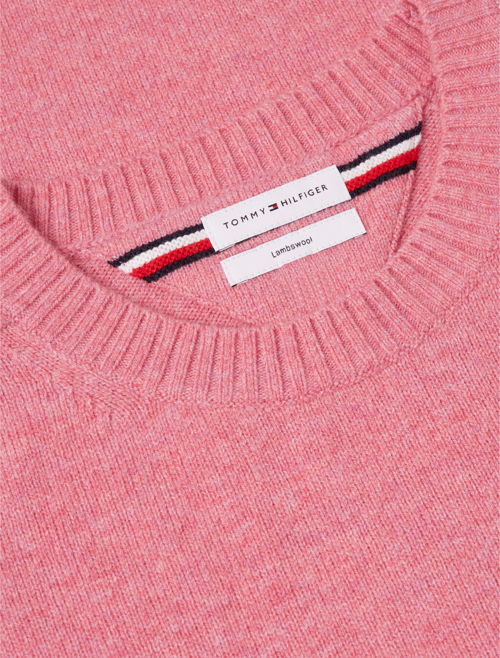 Pure Lambswool Crew Neck Jumper, Synthetic Blush Heather, hi-res