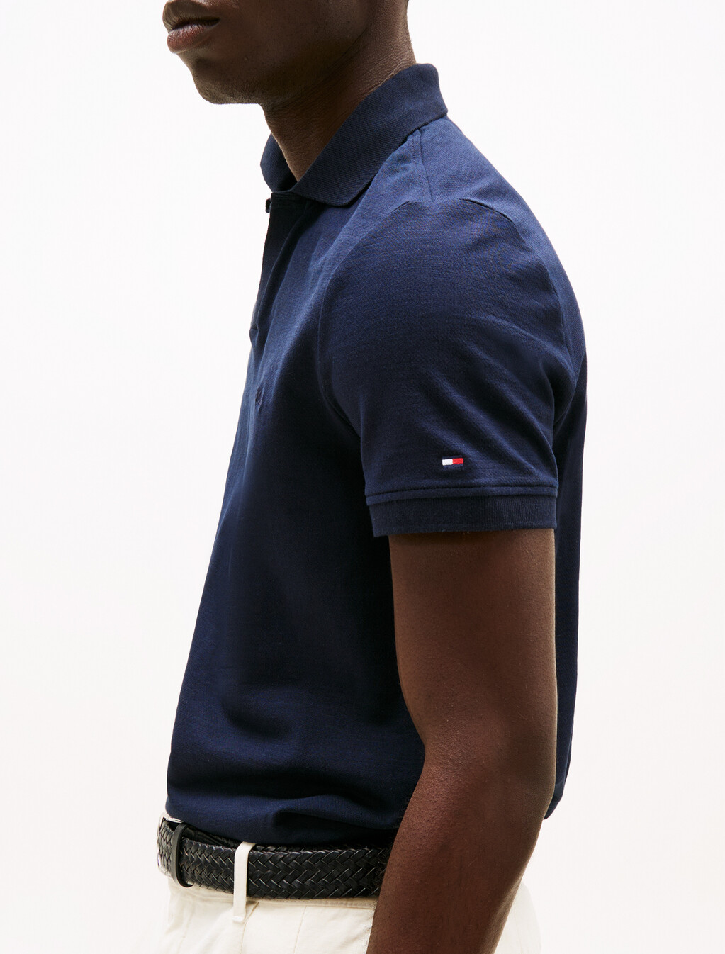Cotton Linen Terry Polo, Desert Sky, hi-res