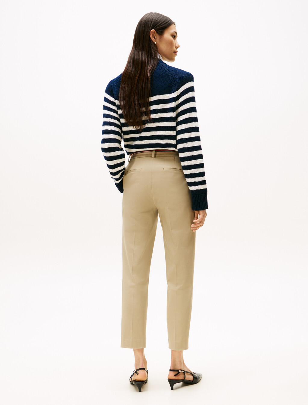 London 版型連腰帶長褲, Beige, hi-res