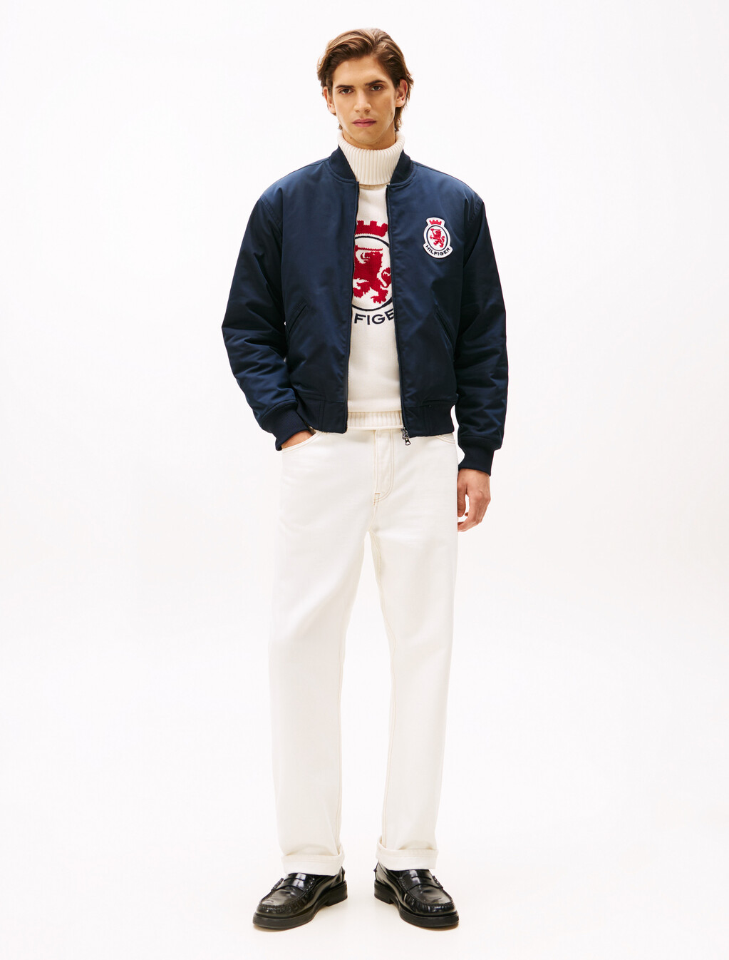Back Logo Water Repellent Bomber Jacket, Desert Sky, hi-res