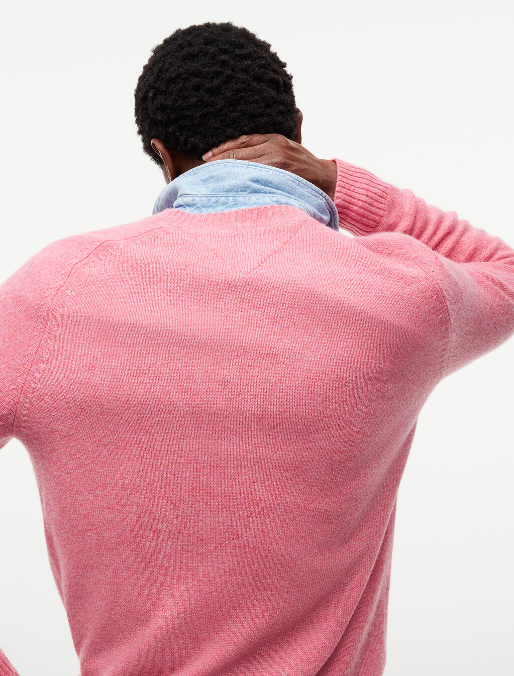 Pure Lambswool Crew Neck Jumper, Synthetic Blush Heather, hi-res