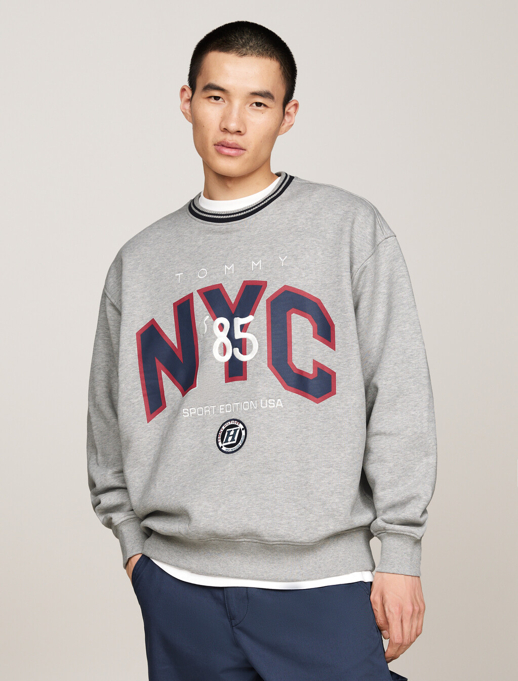 Tommy Jeans x Game Day 衛衣, Lt Grey Htr, hi-res