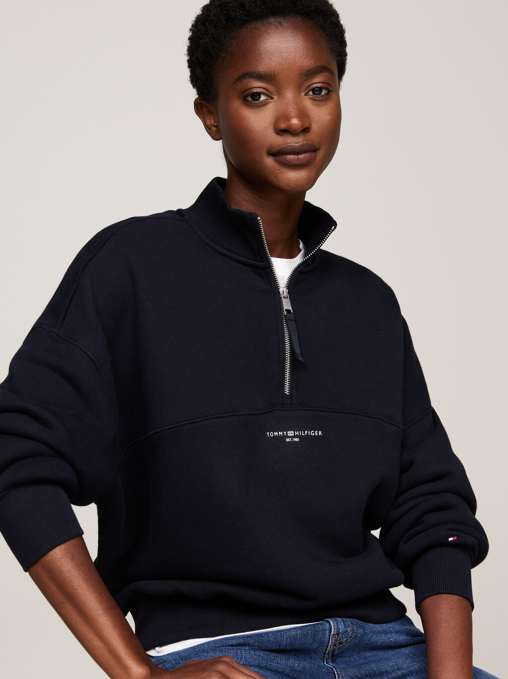 Half-Zip Relaxed Sweatshirt, Desert Sky, hi-res