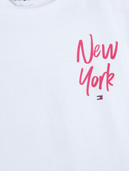 女童紐約攝影圖案 T 恤