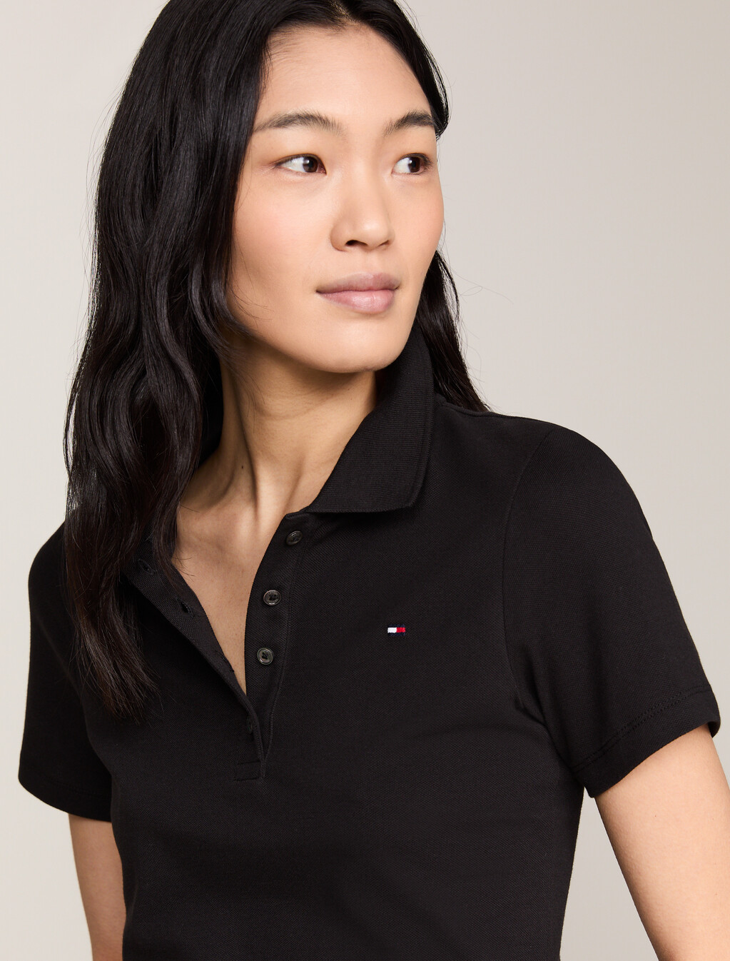 Essential 修身 Polo 衫, Black, hi-res