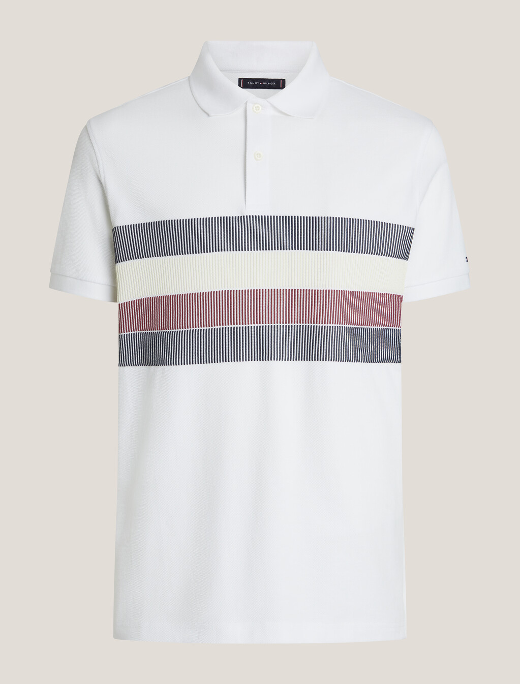Shadow Global Stripe Regular Polo, White, hi-res