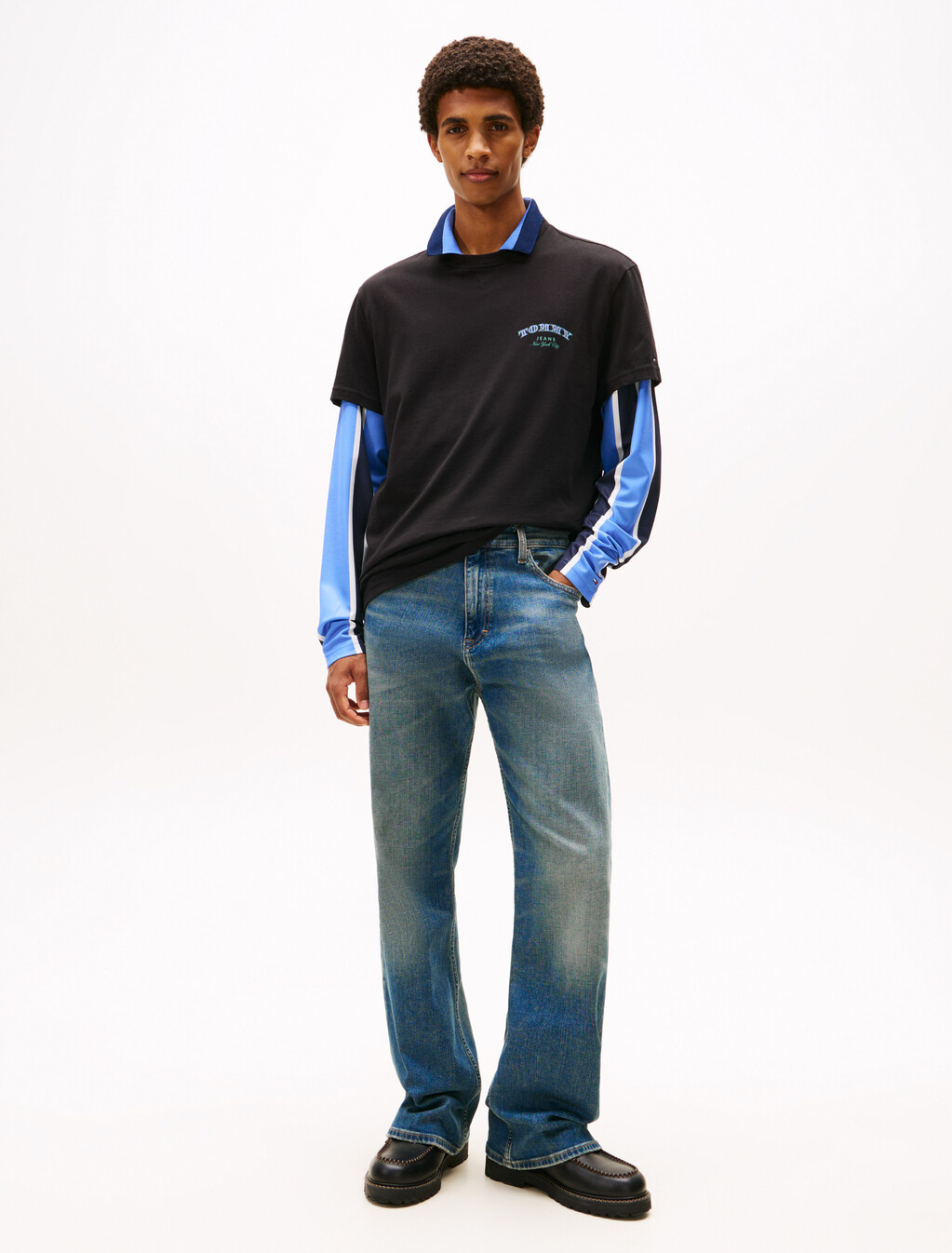 美鈔風格標誌圖案 T 恤, Black, hi-res